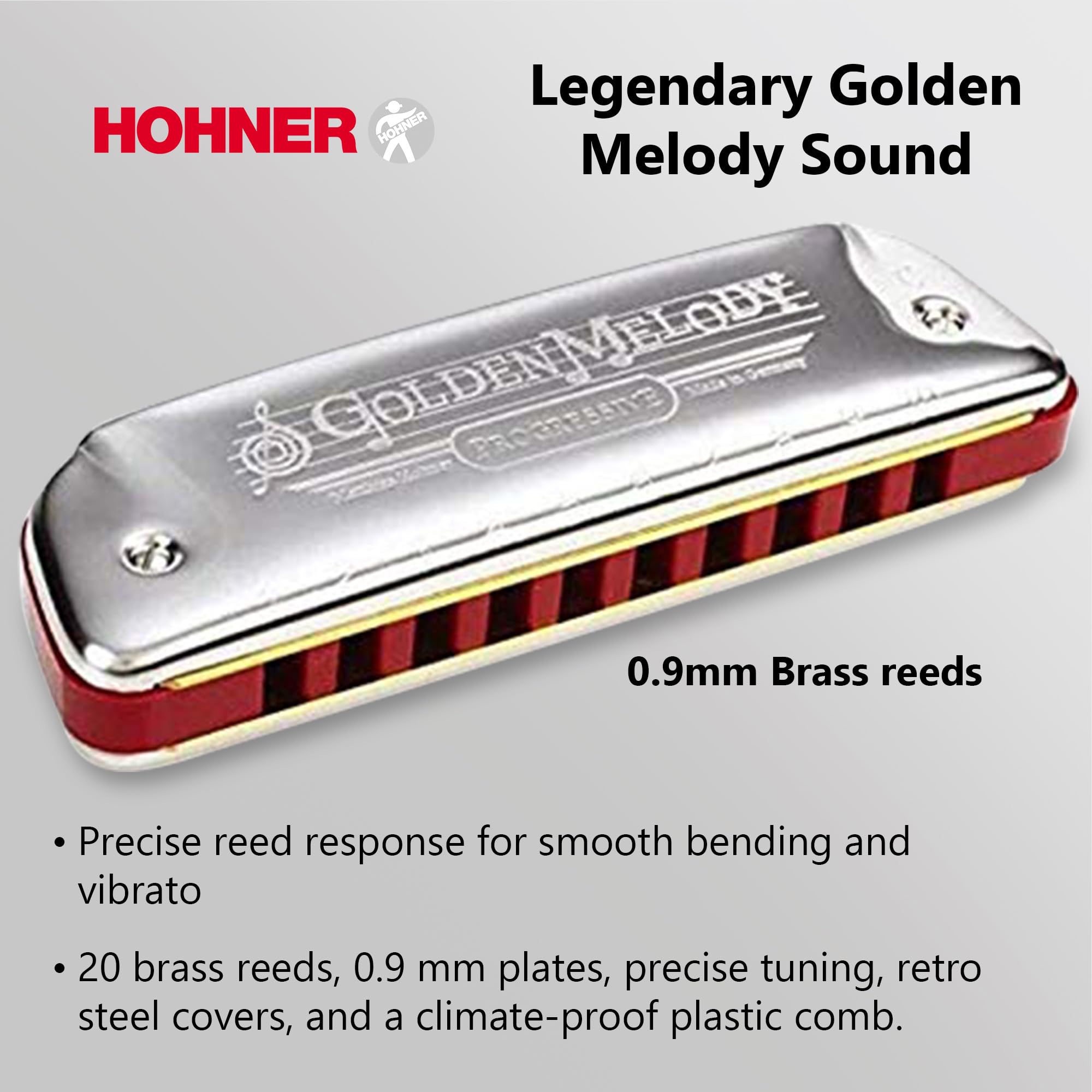 希少！　Hohner Golden Melody ハーモニカ Amazon.com: Hohner Golden Melody Progressive Harmonica, Key